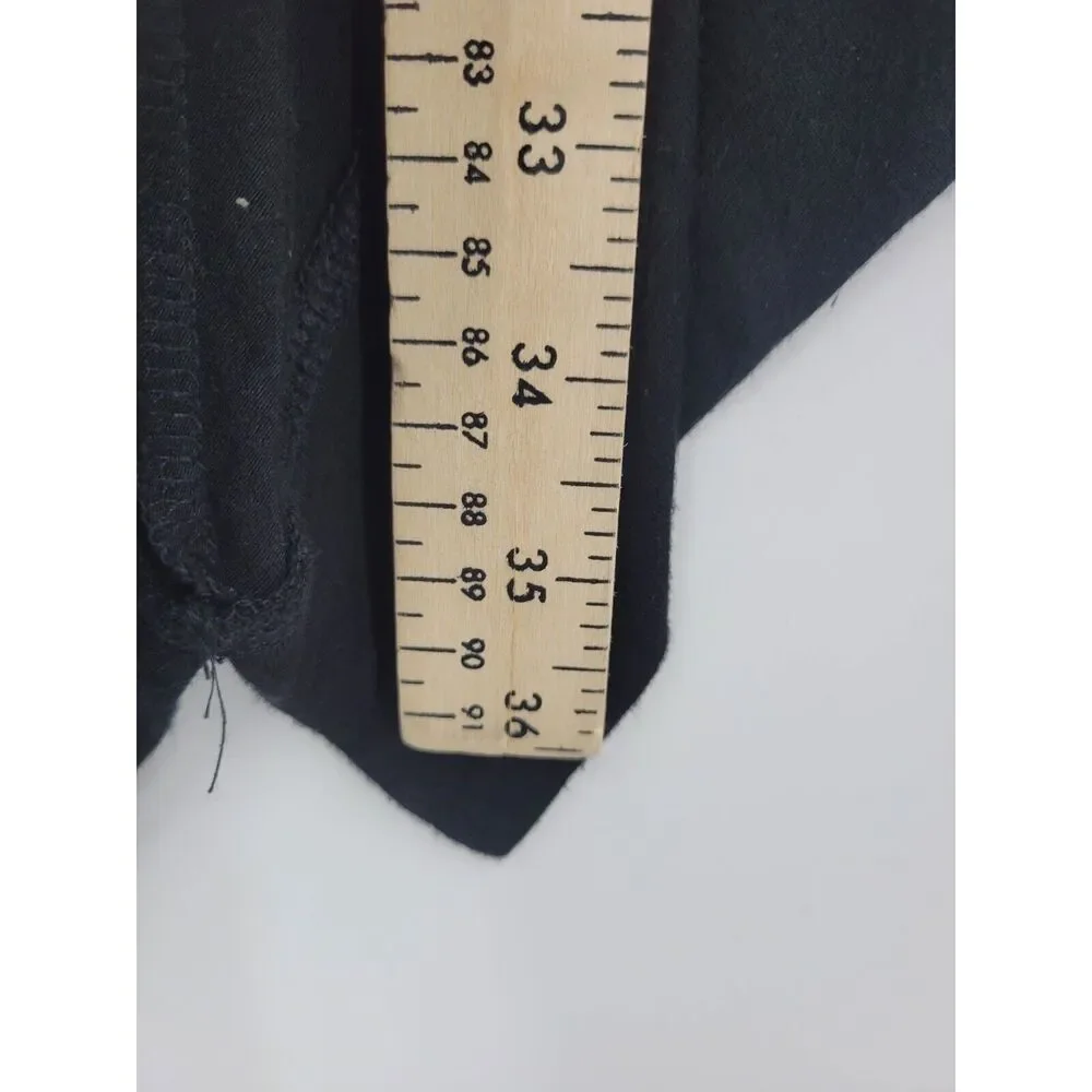 LOGO Lori Goldstein Vest Womens Medium Black Open Front Asymmetric Pockets Boho - Picture 6 of 8